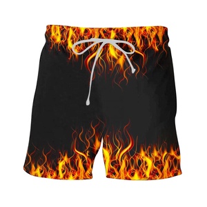 Short de bain décontracté pour homme, imprimé flamme, taille mi-haute, imperméable, coupe-vent, séchage rapide, respirant - Product Image 2