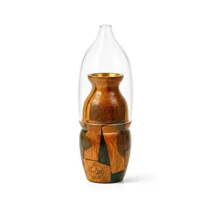 NQH Juego de Quemadores de Incienso Religiosos de Madera Hechos a Mano, Soporte Aromático de Sándalo con Tapa de Cristal, Oud Bakhoor Árabe Mubkhar, Decoración del Hogar - Product Image 4