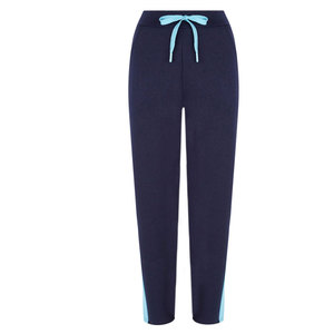 Ensemble de survêtement 2 pièces bleu marine pour femme, coupe ample, manches longues, en molleton décontracté, couleur unie, col montant, haut zippé - Product Image 5
