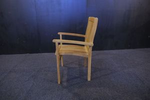 Silla de Comedor Moderna Apilable para Exteriores, de Madera de Teca Sólida, Cómoda, con Acabado Bien Lijado - Product Image 4