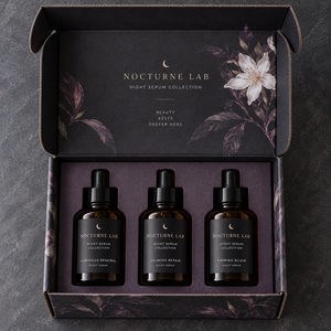 กล่องบรรจุภัณฑ์ไปรษณีย์ลูกฟูกพิมพ์ลายคอลเลคชั่นเซรั่มกลางคืน NOCTURNE แบบกำหนดเอง - Product Image 2