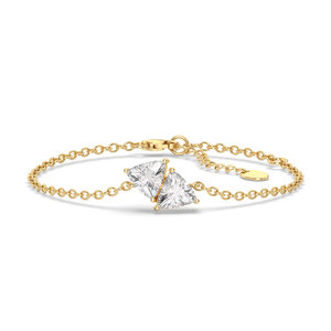 Pulsera REYES Personalizada con Moissanita de Corte Trillón de 2.5 Quilates, Cierre de Langosta, Cadena de Plata de Ley 925, Regalo de Cumpleaños, Joyería Fina - Product Image 6