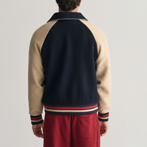 Varsity <b>Jacket</b> for <b>Men</b> New Design Style Stand Collar Genuine Leather <b>Letter</b> Pattern Vintage Winter Custom <b>Men's</b> <b>Jackets</b> - Product Image 5