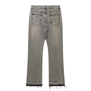 Pantalones Vaqueros de Mezclilla para Hombre, Estilo Retro, Corte Recto, Color Gris Ahumado/Cemento, Transpirables, de Algodón, Peso Medio, para Otoño - Product Image 3