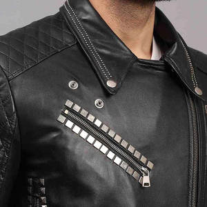 Chaqueta de Cuero para Hombre, Nueva Colección de Invierno, Color Negro con Bolsillos, Material Resistente, Logotipo Frontal, Gran Venta - Product Image 6