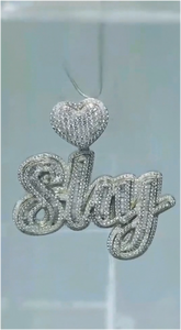 Pendentif Hip Hop Personnalisé en Argent Sterling 925 avec Diamant Moissanite VVS Certifié, Pendentif Lettre Nom Style Ice Out - Product Image 3