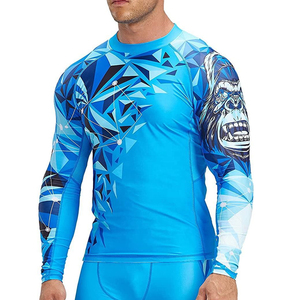 Camiseta de Compresión de Manga Corta con Cuello Redondo y Estampado por Sublimación para Hombre, Personalizada para Gimnasio, Fitness, MMA, BJJ - Product Image 3