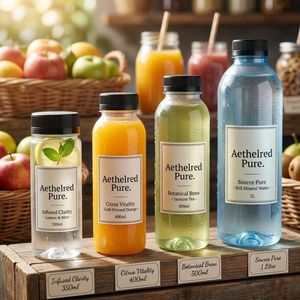 Botella de Agua Cilíndrica Transparente de PET con Tapa Negra para Envasado de Jugos, Té y Bebidas Funcionales, Logotipo Personalizado, Fábrica en Vietnam - Product Image 5