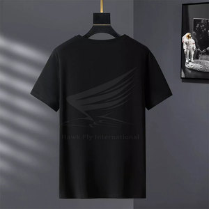 T-shirt d'été à manches courtes et col rond, orné de strass, 100 % coton, léger, respirant, décontracté, pour homme, couleur personnalisable – Meilleures ventes - Product Image 2