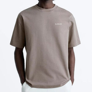 เสื้อยืดคอกลมทรงโอเวอร์ไซส์ ผ้าคอตตอนถักเนื้อหนา คุณภาพสูง สั่งทำโลโก้ได้ 100% ผ้าคอตตอน ทรงปกติ สำหรับผู้ชาย - Product Image 3