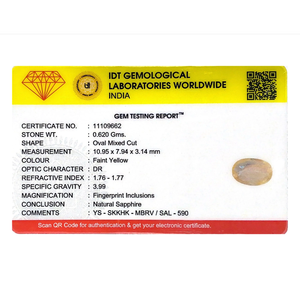Natural Yellow Sapphire 3.1 Carat Oval Cut Loose Gemstone for Fine Jewelry - Product Image 4