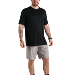 Camiseta negra de cuello redondo de alta calidad, camiseta de entrenamiento físico para gimnasio, camiseta lisa en blanco para hombre, el precio más vendido - Product Image 4