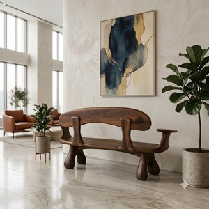 Banc d'extérieur Luxali C009 en noyer massif, fabriqué à la main, design moderne, écologique, durable, 3 places, prix usine. - Product Image 4