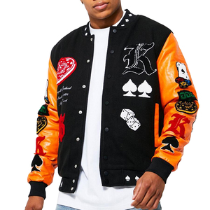 2026 New Look High Quality Chenille Embroidery Baseball Letterman Jacket Men Customized Color Leather Sleeve Base Ball Jacket - Product Image 1