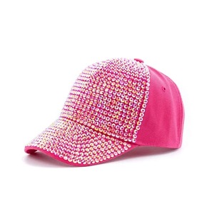 Gorra de Béisbol Azul con Pedrería, 6 Paneles, Ajustable, Unisex, de Moda, para Primavera/Verano, Informal, de Tela Twill, con Malla Negra - Product Image 2