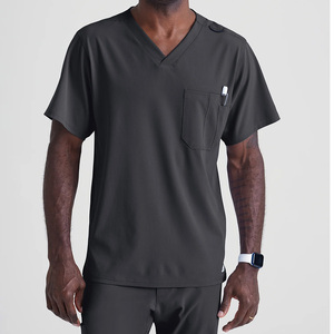 OEM Men's Medical Spandex Fabric Scrub <b>Top</b> Hospital and Dental Clinic Staff Uniform Suits For Hospital Use - Product Image 4
