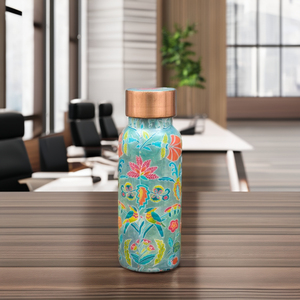 Bouteille d'eau en cuivre étanche, bouteille en cuivre imprimée pour l'eau potable, bouteille d'eau en cuivre authentique - Product Image 1