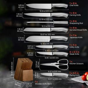 Set di 15 Utensili da Cucina con Portacoltelli per Cucinare a Casa - Product Image 6