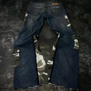 Jeans évasés en coton personnalisés de qualité supérieure, à séchage rapide, effet délavé, pour hommes - Product Image 3