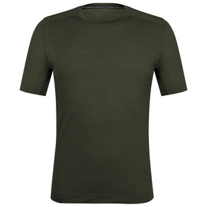 เสื้อยืดคอกลมแขนสั้นผู้ชาย สีพื้น แห้งเร็ว ทรงเข้ารูป ผ้าถักโพลีเอสเตอร์ สีน้ำเงินลำลอง - Product Image 3