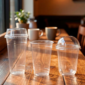 Gobelets en plastique PP jetables écologiques, design à paroi simple, option de logo personnalisé, diamètre 95 mm, fabricant à Hanoï, café - Product Image 1