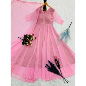 Robe Anarkali de créateur avec broderie Chikankari, robes de soirée pour les occasions spéciales - Product Image 2