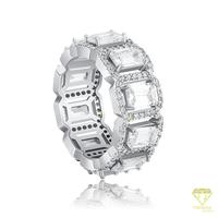 Bague élégante en argent sterling 925 avec pierre baguette en diamant de laboratoire pour collections de bijoux de luxe