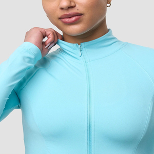 Veste de sport zippée grande taille pour femme, avec poches, sans capuche, pour la course et le yoga, coupe ajustée, avec trous pour les pouces, extensible dans quatre directions, séchage rapide - Product Image 6