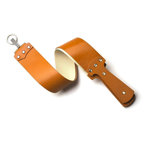 Sangle d'entretien en cuir PU noir avec anneau métallique pour l'entretien des lames, accessoire réutilisable en cuir - Product Image 2