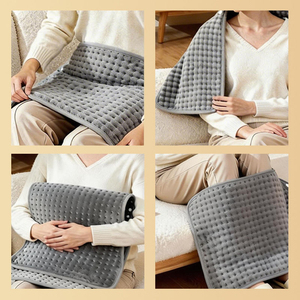 Gray Quilted <b>Electric</b> <b>Heating</b> <b>Pad</b> with Remote Control Temperature Adjustment for Home Use Winter Warmth - Product Image 5