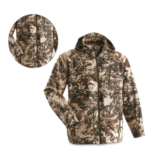 Wholesale Hunting Men's <b>Camouflage</b> Hooded Waterproof Safari Jacket Polyester Zipper Closure Casual Outdoor Wear Autumn Style - Product Image 5