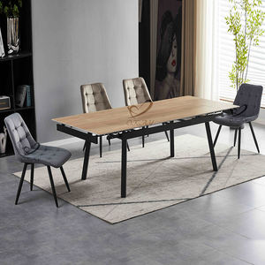 Table à manger en pierre frittée marbrée noire et blanche facile à nettoyer, fabrication de <span class=keywords><strong>meubles</strong></span> <span class=keywords><strong>OKAY</strong></span>, 6 à 10 places - Product Image 5