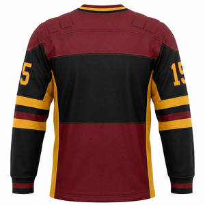 Custom <b>Men's</b> Ice Hockey Jersey V-Neck Full Sleeve Sublimated Polyester Sport Apparel Adult Size 15 Team Numbers - Product Image 5