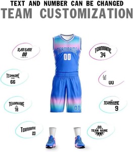Uniforme de Baloncesto Sublimado Personalizado con Estampado Degradado, 100% Poliéster, Absorbente de Humedad, para Adultos, Unisex, Cuello en V - Product Image 3