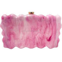 Cadeau idéal pour la Saint-Valentin et les mariages, pochette rectangulaire en résine époxy, durable, écologique, imperméable, élégante, avec chaîne