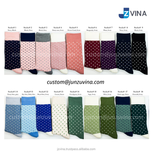 JZVINA BSCI Certified Factory <b>Men's</b> Daily Business Dress Crew <b>Socks</b> Wholesale Polka Dot Red Burgundy Cotton Anti-Bacterial - Product Image 4