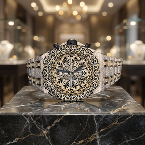 Luxury Unisex Quartz <b>Watch</b> 46mm Round Case INDIA Crystal Analog Dial Date Display Chronograph Vintage Style Water Resistant 3BAR - Product Image 4