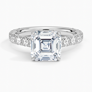 แหวน BOJ รุ่น 0115 ทรง Asscher Cut เงินแท้ 925 ประดับเพชรโมอิสซาไนต์ 2 กะรัต สี D ความสะอาด VVS1 ตัวเรือนแบบหนามเตย ดีไซน์หรูหรา คอลเลคชั่น Luxe Anthology พร้อมใบรับรอง GRA - Product Image 1