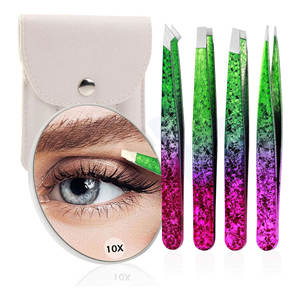 แหนบคุณภาพพรีเมียมสำหรับตกแต่งคิ้ว สำหรับผู้หญิงและผู้ชาย ใช้กำจัดขนบนใบหน้าและขนคุดได้อย่างแม่นยำ สีชมพูทองสวยหรู - Product Image 1