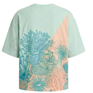T-shirt tricoté oversize imprimé pour homme, motif coloré sur le devant, coupe décontractée, respirant, séchage rapide, style urbain streetwear - Product Image 6