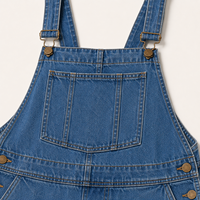 Combinaison Salopette en Jean Taille Haute à Jambes Larges pour Femme, Unie, Délavée, Décontractée, à Bretelles, Style Streetwear d'Été, Coupe Droite, Confortable et Ample