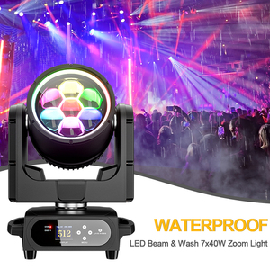SHEHDS - Foco Móvil Impermeable de 7*40W RGBL con Efecto Wash, Luz LED para Escenario, DMX 24/54CH, Zoom, Luces DJ para Soluciones de Iluminación de Bodas - Product Image 5