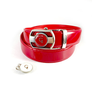 Stylish Red Golf Belt Women Automatic Buckle <b>Ball</b> Marker Durable Design Perfect <b>Fit</b> Comfort Elegance - Product Image 4