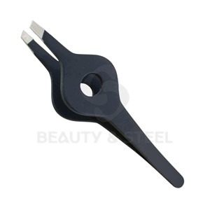 Medical Grade Stainless Steel Precision Brow Tweezers Featuring Perfectly Aligned <b>Hand</b>-<b>Filed</b> Tips and Ergonomic Circular Control - Product Image 1