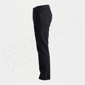 Men's Dark Wash Straight-Leg <b>Denim</b> Jeans High Waist Regular Fit Cotton Casual Autumn Style - Product Image 5