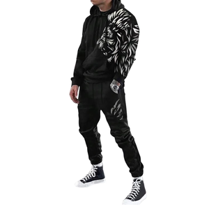 Ensemble de survêtement à capuche imprimé pour homme, tenue décontractée deux pièces, streetwear, jogging, vêtements de sport, costume chaud à capuche pour l'hiver - Product Image 1