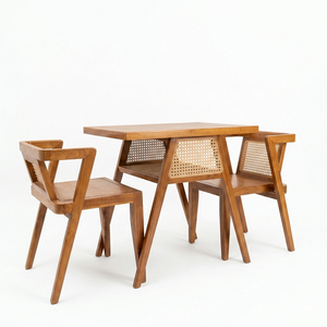 Juego de Comedor de Teca Sólida, Elegante y Moderno, Arka Teak Rattan, Muebles de Comedor con Diseño de Acentos de Mimbre Natural - Product Image 2