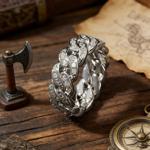 Bague en grappe de moissanite sertie de diamants pour hommes et femmes, en argent sterling 925 plaqué rhodium, sertie à griffes, style Hip Hop Bling, pour anniversaire - Product Image 3