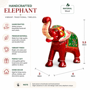 Figurine d'éléphant en bois artisanale, peinte à la main, style Art Déco, statue pour la maison ou le bureau, décoration de table de mariage faite à la main - Product Image 5