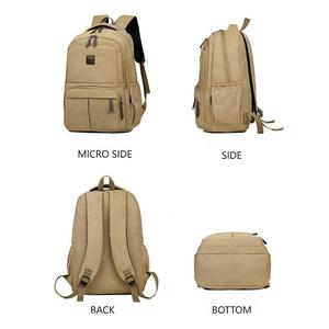 <b>Canvas</b> Laptop <b>Backpack</b> Unisex Casual Style 20-39L Large Capacity Softback Shoulder Straps Zipper Closure - Product Image 3